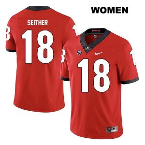 Women's Georgia Bulldogs NCAA #18 Brett Seither Nike Stitched Red Legend Authentic College Football Jersey MHZ1554AR